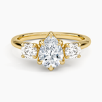 Elodie Perfect Fit Three Stone Diamond Ring (1/2 ct. tw.) Yellow Gold 18k Pear Engagement Ring