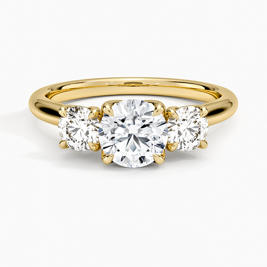 Elodie Perfect Fit Three Stone Diamond Ring (1/2 ct. tw.) Yellow Gold 18k Round Engagement Ring