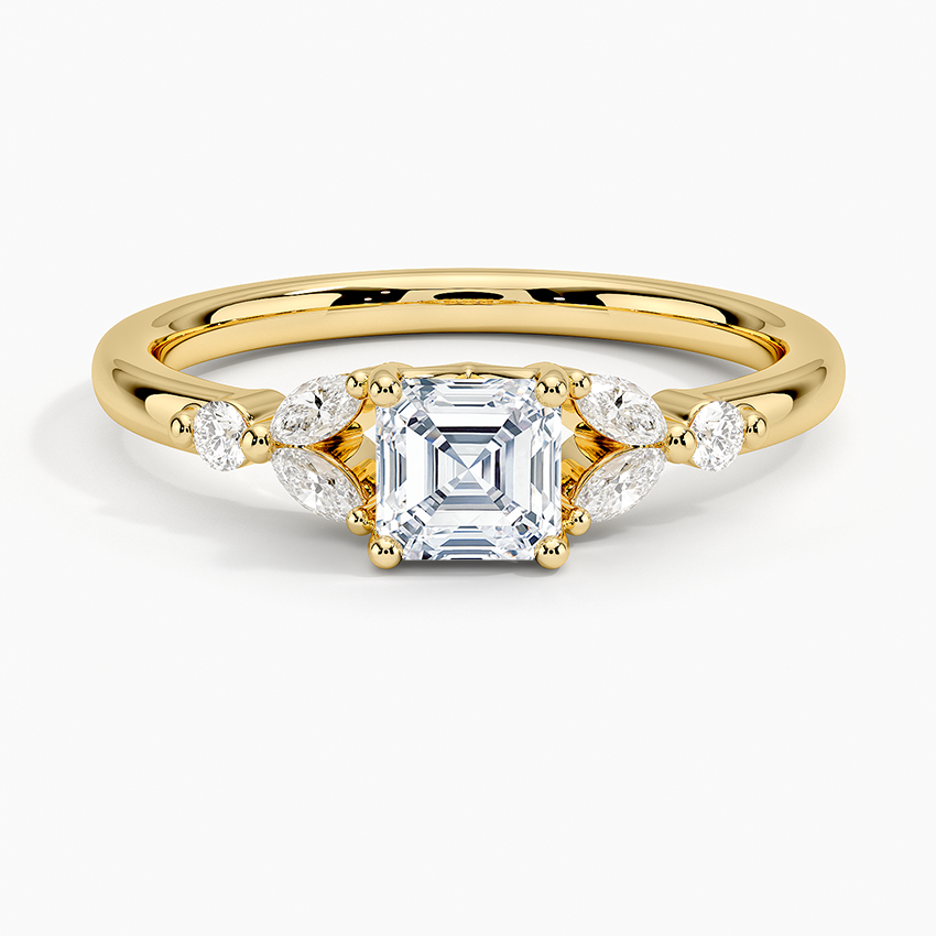 Verbena Diamond Ring Yellow Gold 18k Asscher Engagement Ring