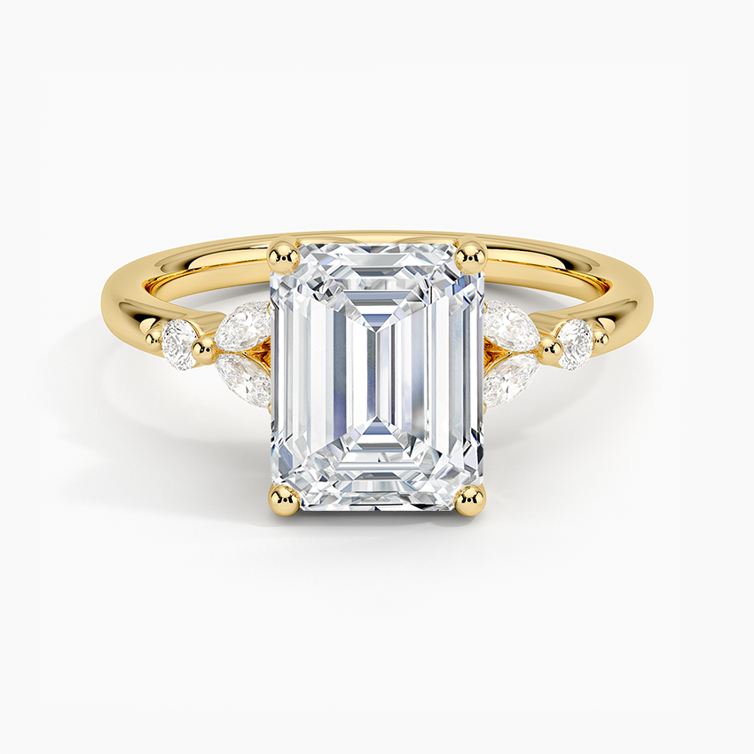 Verbena Diamond Ring Yellow Gold 18k Emerald Engagement Ring