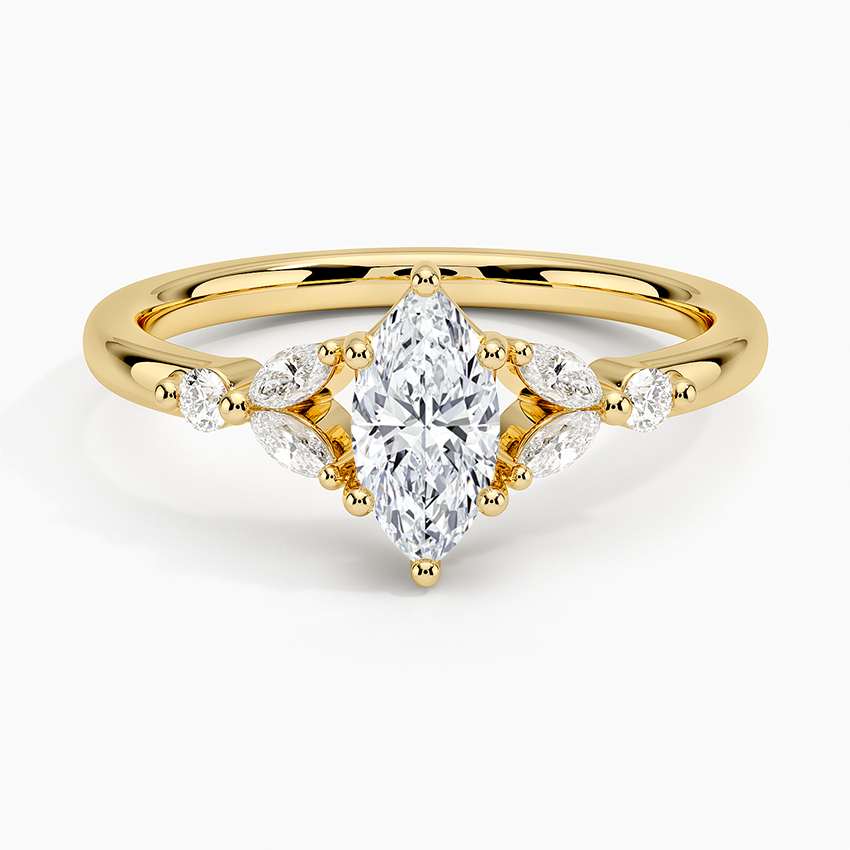 Verbena Diamond Ring Yellow Gold 18k Marquise Engagement Ring