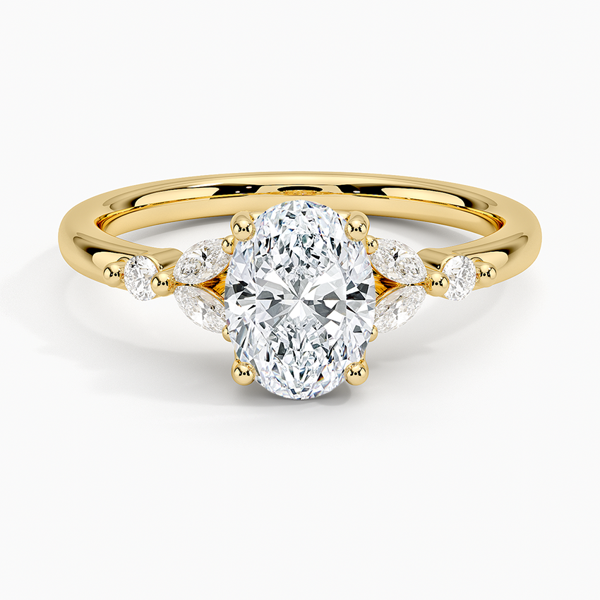 Verbena Diamond Ring Yellow Gold 18k Oval Engagement Ring