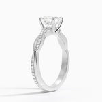 Petite Twisted Vine Diamond Ring (1/8 ct. tw.) Platinum Asscher Engagement Ring