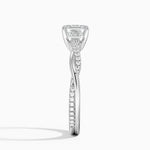 Petite Twisted Vine Diamond Ring (1/8 ct. tw.) Platinum Asscher Engagement Ring