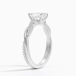 Petite Twisted Vine Diamond Ring (1/8 ct. tw.) Platinum Emerald Engagement Ring