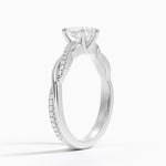 Petite Twisted Vine Diamond Ring (1/8 ct. tw.) Platinum Heart Engagement Ring