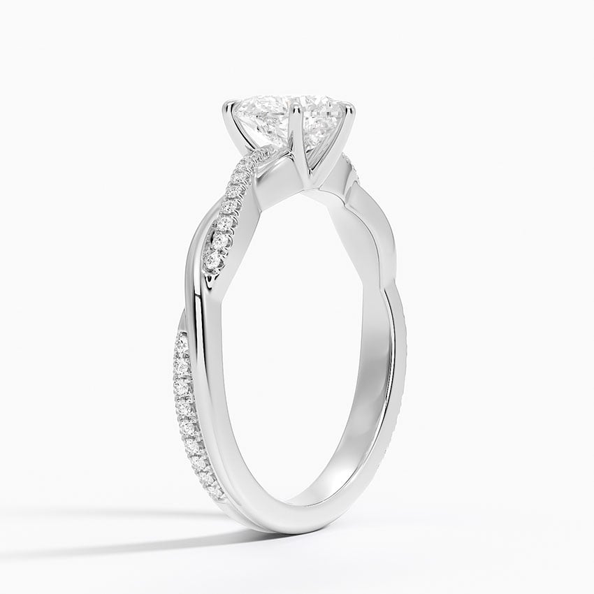 Petite Twisted Vine Diamond Ring (1/8 ct. tw.) Platinum Heart Engagement Ring