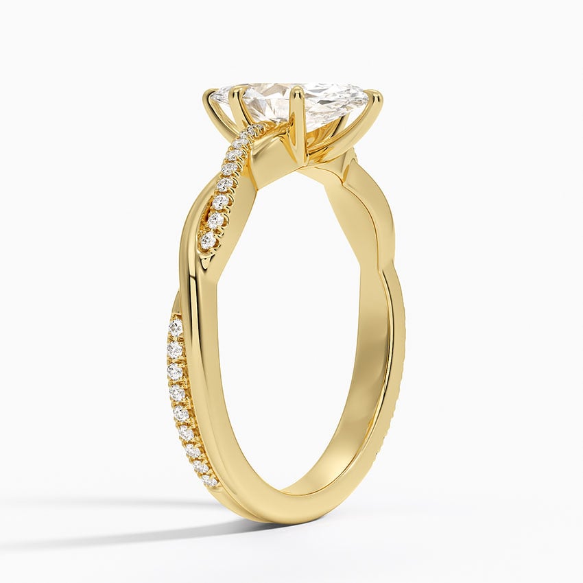 Petite Twisted Vine Diamond Ring (1/8 ct. tw.) Yellow Gold 18k Marquise Engagement Ring