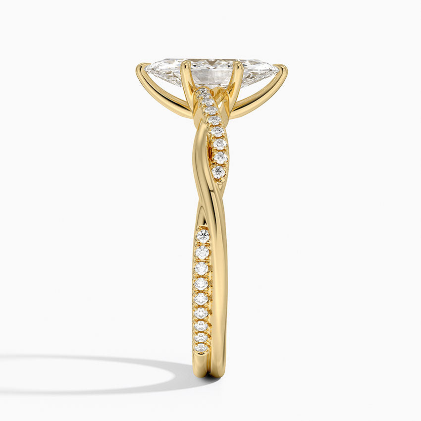 Petite Twisted Vine Diamond Ring (1/8 ct. tw.) Yellow Gold 18k Marquise Engagement Ring