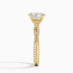 Petite Twisted Vine Diamond Ring (1/8 ct. tw.) Yellow Gold 18k Oval Engagement Ring