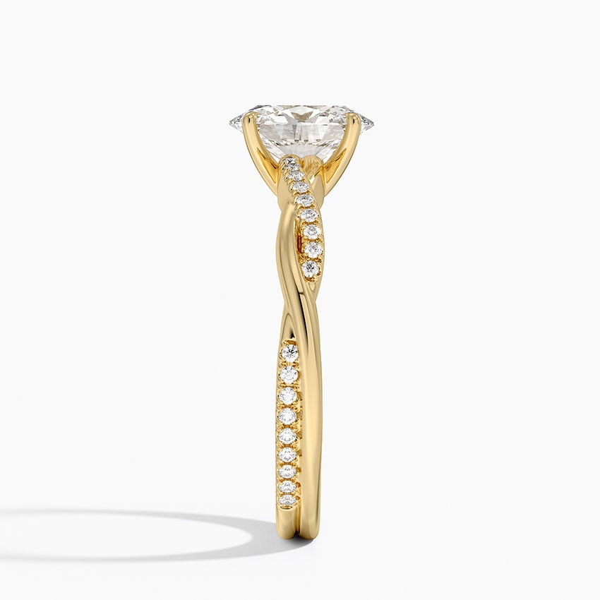 Petite Twisted Vine Diamond Ring (1/8 ct. tw.) Yellow Gold 18k Oval Engagement Ring