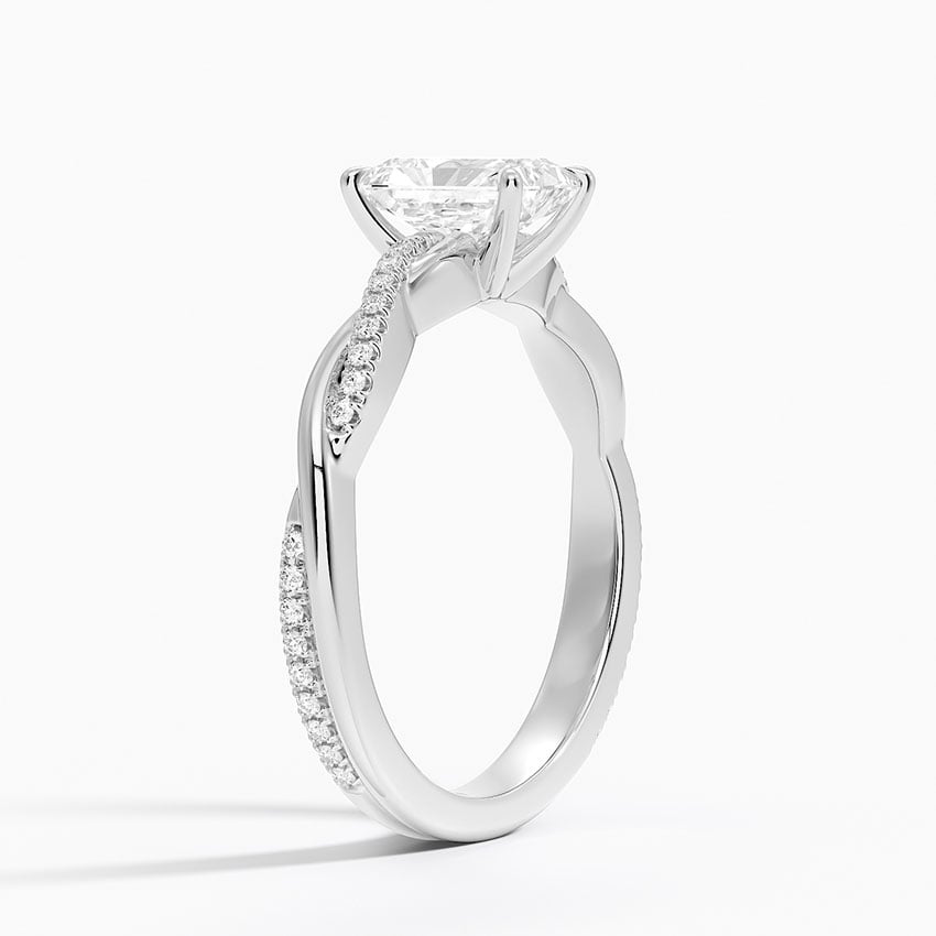 Petite Twisted Vine Diamond Ring (1/8 ct. tw.) Platinum Radiant Engagement Ring