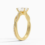 Petite Twisted Vine Diamond Ring (1/8 ct. tw.) Yellow Gold 18k Radiant Engagement Ring