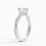Petite Twisted Vine Diamond Ring (1/8 ct. tw.) Platinum Round Engagement Ring