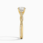 Petite Twisted Vine Diamond Ring (1/8 ct. tw.) Yellow Gold 18k Round Engagement Ring