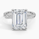 Petite Twisted Vine Diamond Ring (1/8 ct. tw.) Platinum Emerald Engagement Ring