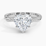 Petite Twisted Vine Diamond Ring (1/8 ct. tw.) Platinum Heart Engagement Ring