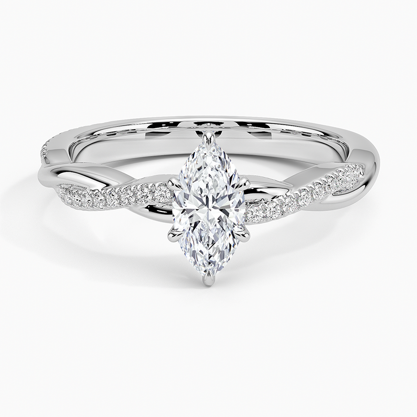 Petite Twisted Vine Diamond Ring (1/8 ct. tw.) Platinum Marquise Engagement Ring