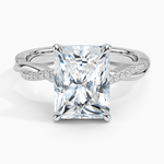 Petite Twisted Vine Diamond Ring (1/8 ct. tw.) Platinum Radiant Engagement Ring