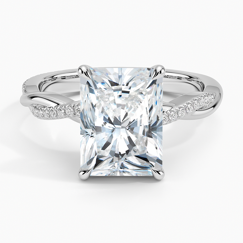 Petite Twisted Vine Diamond Ring (1/8 ct. tw.) Platinum Radiant Engagement Ring