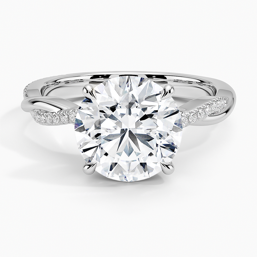 Petite Twisted Vine Diamond Ring (1/8 ct. tw.) Platinum Round Engagement Ring