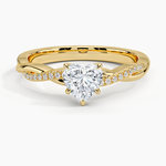 Petite Twisted Vine Diamond Ring (1/8 ct. tw.) Yellow Gold 18k Heart Engagement Ring