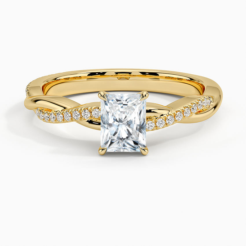 Petite Twisted Vine Diamond Ring (1/8 ct. tw.) Yellow Gold 18k Radiant Engagement Ring