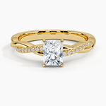 Petite Twisted Vine Diamond Ring (1/8 ct. tw.) Yellow Gold 18k Radiant Engagement Ring