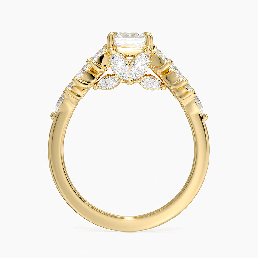 Grand Nadia Diamond Ring Yellow Gold 18k Asscher Engagement Ring