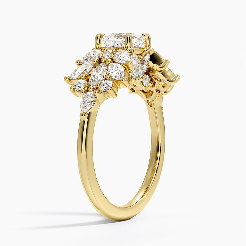 Grand Nadia Diamond Ring Yellow Gold 18k Cushion Engagement Ring
