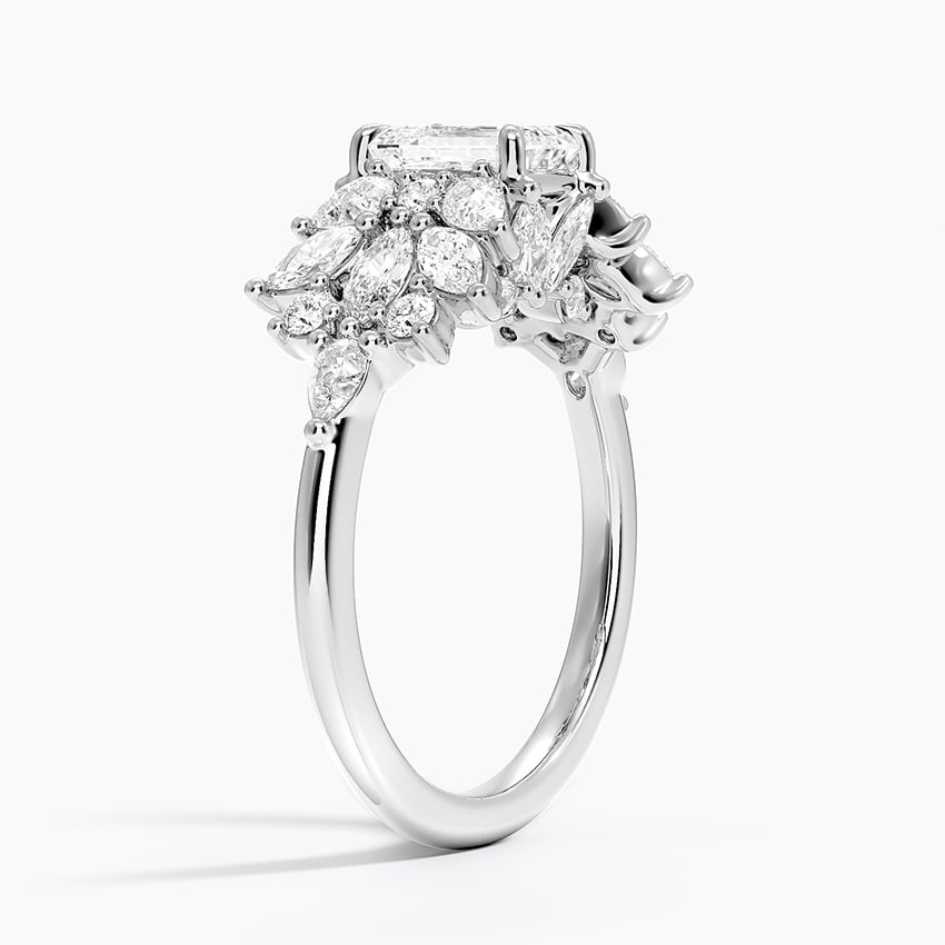 Grand Nadia Diamond Ring Platinum Emerald Engagement Ring