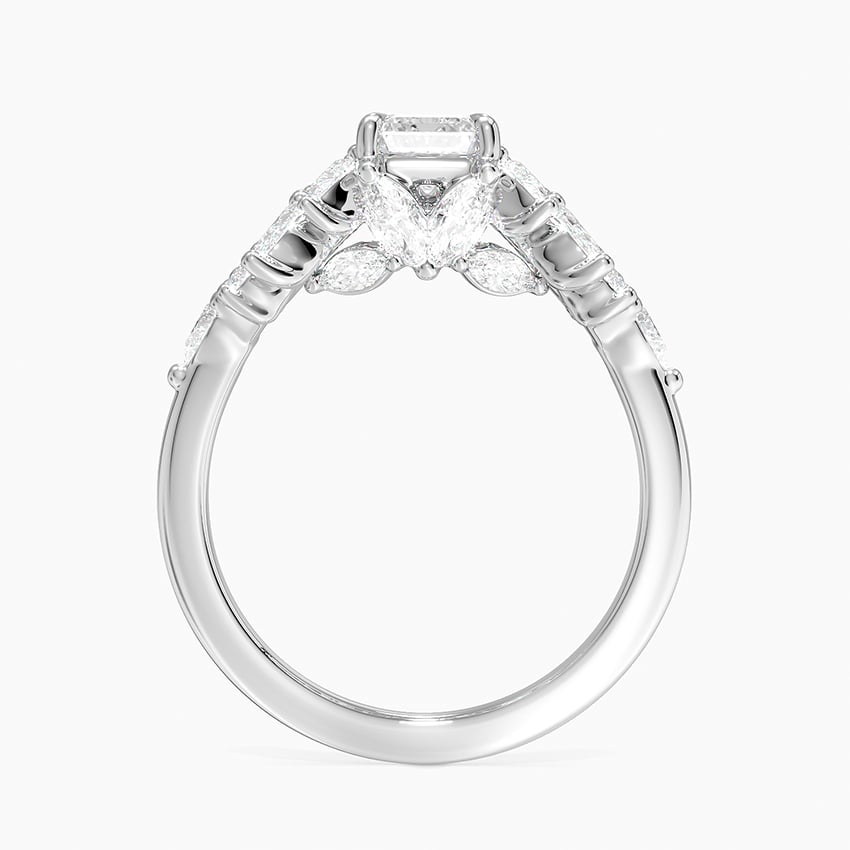 Grand Nadia Diamond Ring Platinum Emerald Engagement Ring