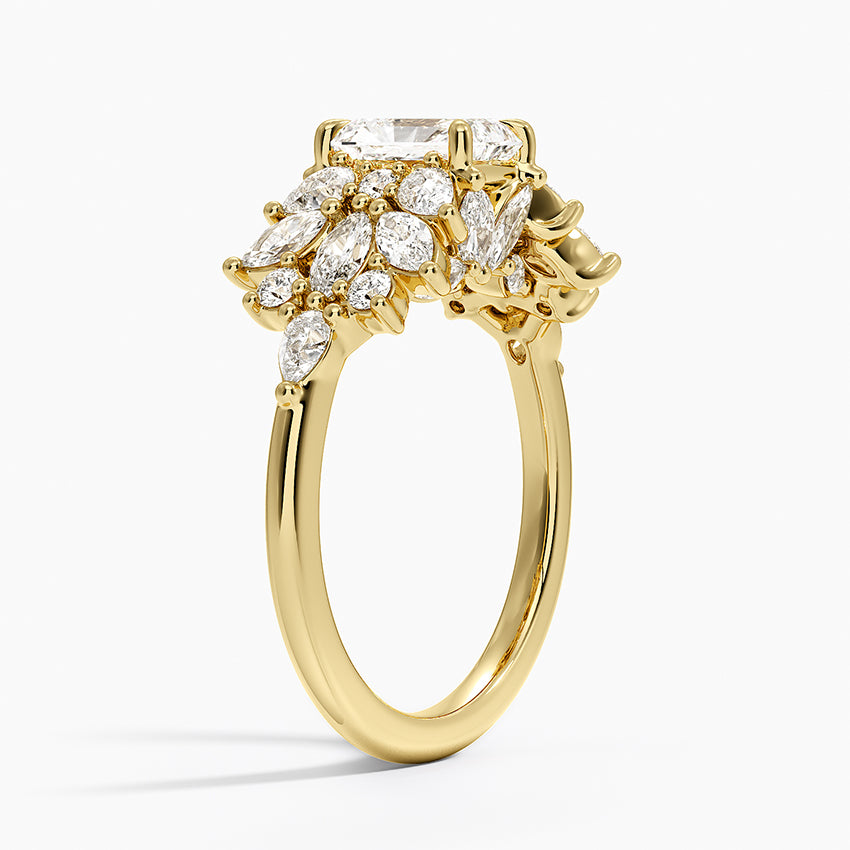 Grand Nadia Diamond Ring Yellow Gold 18k Radiant Engagement Ring