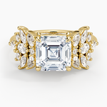 Grand Nadia Diamond Ring Yellow Gold 18k Asscher Engagement Ring