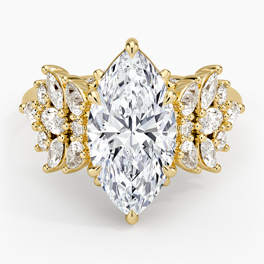 Grand Nadia Diamond Ring Yellow Gold 18k Marquise Engagement Ring
