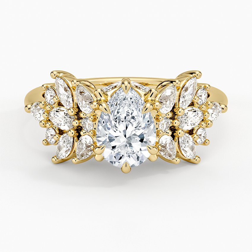 Grand Nadia Diamond Ring Yellow Gold 18k Pear Engagement Ring