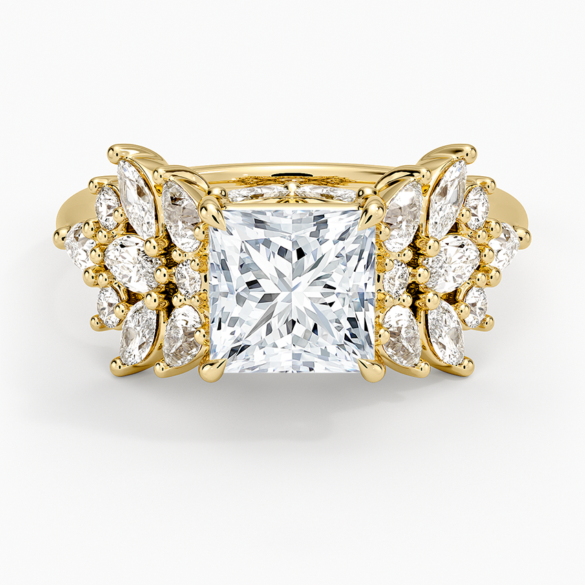 Grand Nadia Diamond Ring Yellow Gold 18k Princess Engagement Ring
