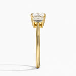Embrace Three Stone Trapezoid Diamond Ring Yellow Gold 18k Princess Engagement Ring
