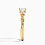 Twisted Vine Three Stone Diamond Ring Yellow Gold 18k Cushion Engagement Ring