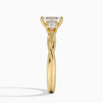 Twisted Vine Three Stone Diamond Ring Yellow Gold 18k Emerald Engagement Ring