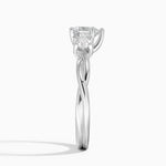 Twisted Vine Three Stone Diamond Ring Platinum Heart Engagement Ring