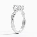 Twisted Vine Three Stone Diamond Ring Platinum Marquise Engagement Ring