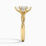 Twisted Vine Three Stone Diamond Ring Yellow Gold 18k Marquise Engagement Ring