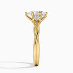 Twisted Vine Three Stone Diamond Ring Yellow Gold 18k Pear Engagement Ring