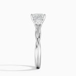 Twisted Vine Three Stone Diamond Ring Platinum Princess Engagement Ring