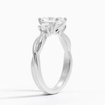 Twisted Vine Three Stone Diamond Ring Platinum Radiant Engagement Ring