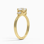 Atelier Three Stone Diamond Ring (1/3 ct. tw.) Yellow Gold 18k Cushion Engagement Ring