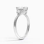 Atelier Three Stone Diamond Ring (1/3 ct. tw.) Platinum Emerald Engagement Ring