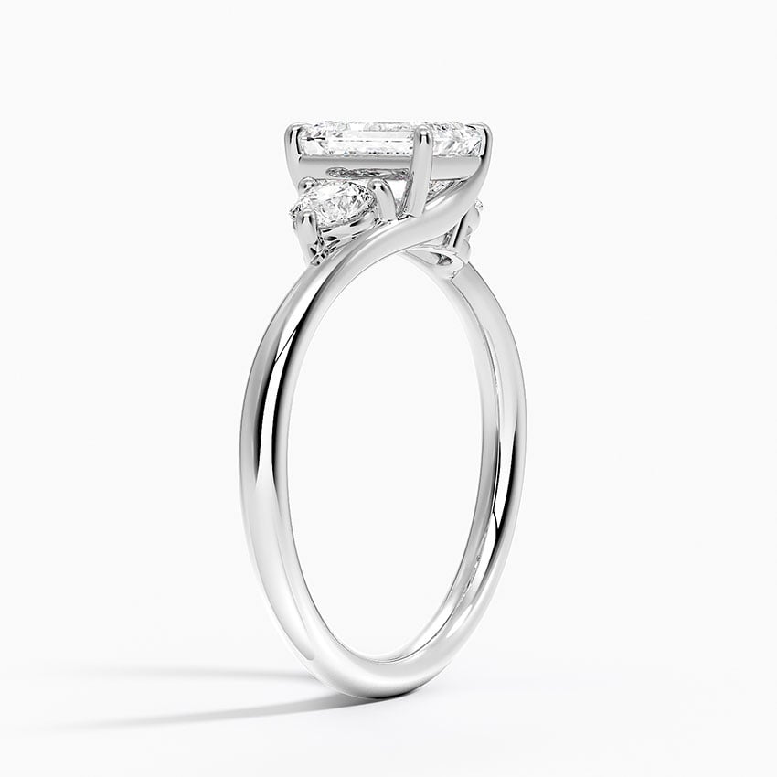 Atelier Three Stone Diamond Ring (1/3 ct. tw.) Platinum Emerald Engagement Ring