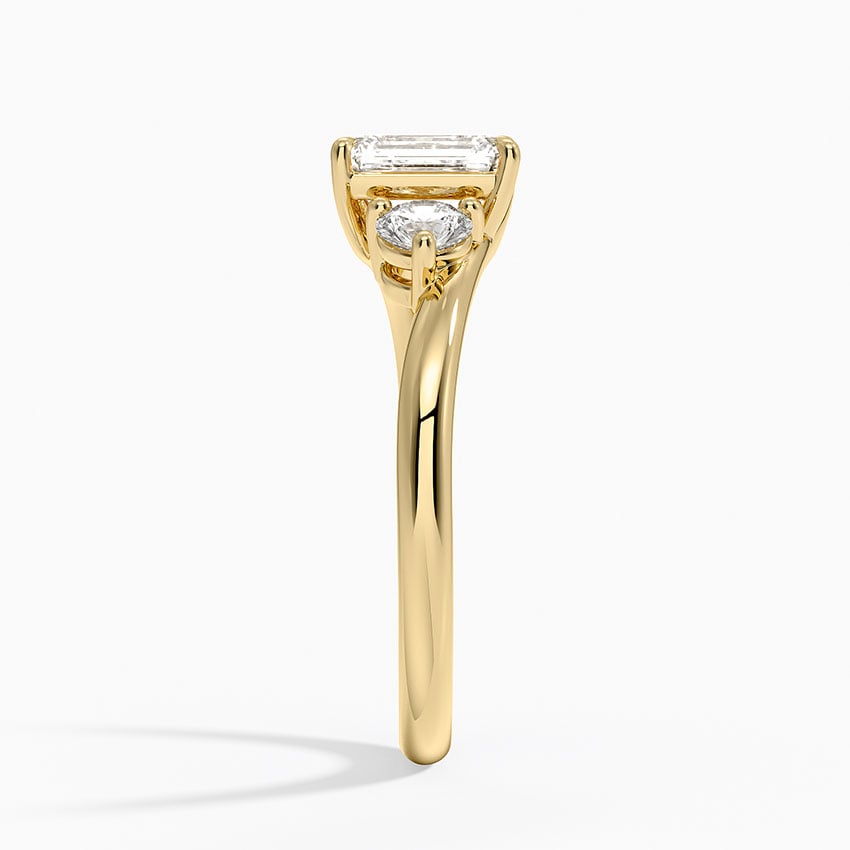 Atelier Three Stone Diamond Ring (1/3 ct. tw.) Yellow Gold 18k Emerald Engagement Ring